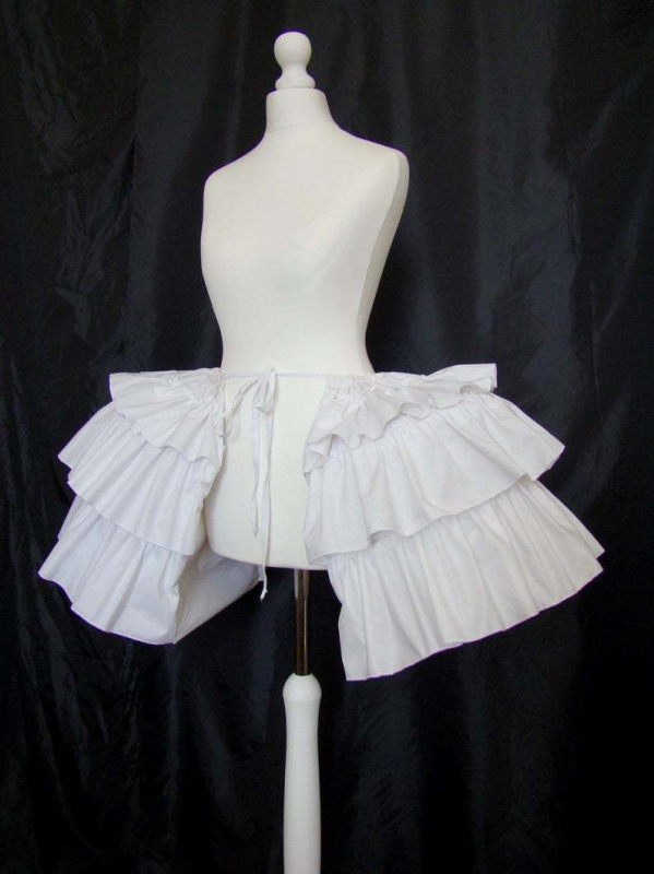 Lolita подплата за пола с три стоманени пръстена, двойнослойна конструкция, рококо рюшова подпора