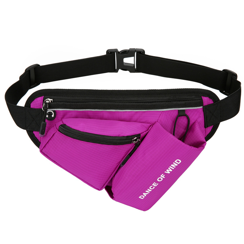 Uniszex kültéri derékpántos sporttáska vízpalacktartóval (Nylon; lélegző; ultra könnyű; lopás elleni védelem)