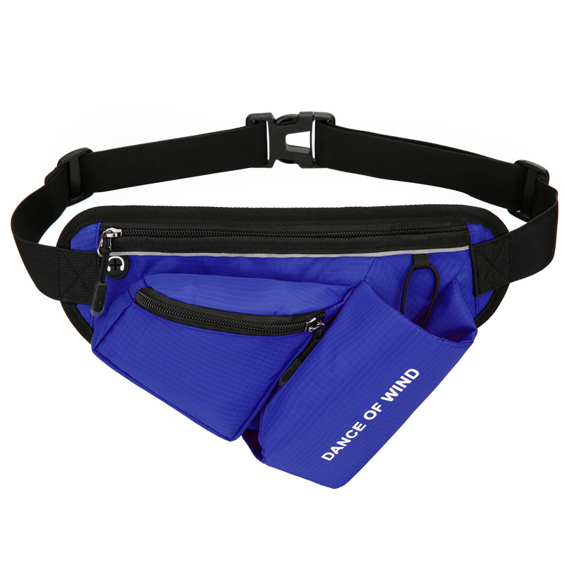 Uniszex kültéri derékpántos sporttáska vízpalacktartóval (Nylon; lélegző; ultra könnyű; lopás elleni védelem)