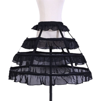 Fustă Lolita cu patru volane; stil Bustle: trei inele din oțel; fir dublu; Brand Wu aini; pentru adulți; lansare primăvara 2022