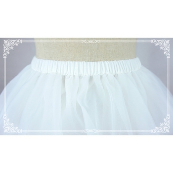 Lolita organzas tutu svārki, šūšana ar uzpūšanu (širings), galvenais audums 71–80% poliestera, oderējums 100% poliestera