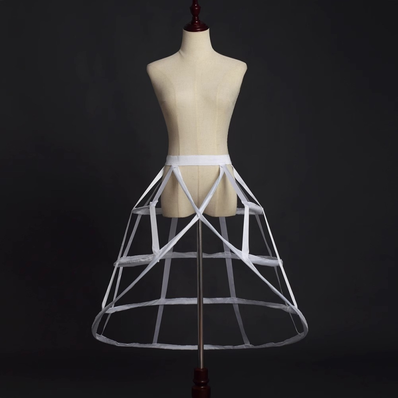 Carmen stil crno-bijela poluvska suknja s kostima, križni riblji kost, ptičja kavezica petticoat Lolita moda