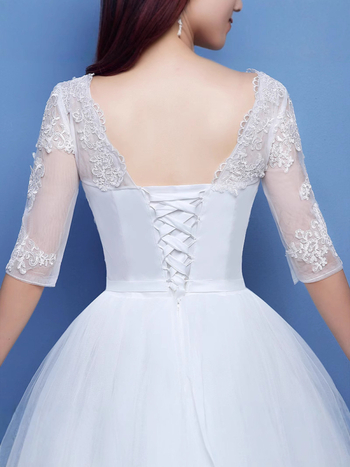 Esküvői ruha egy vállú, hosszú, ¾-ujjas, kristályhomok puha hálószövettel satin, 100% poliészter