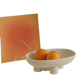 Keramički pladanj za voće s tri noge, skandinavski stil, dekorativni tanjur za dnevnu sobu