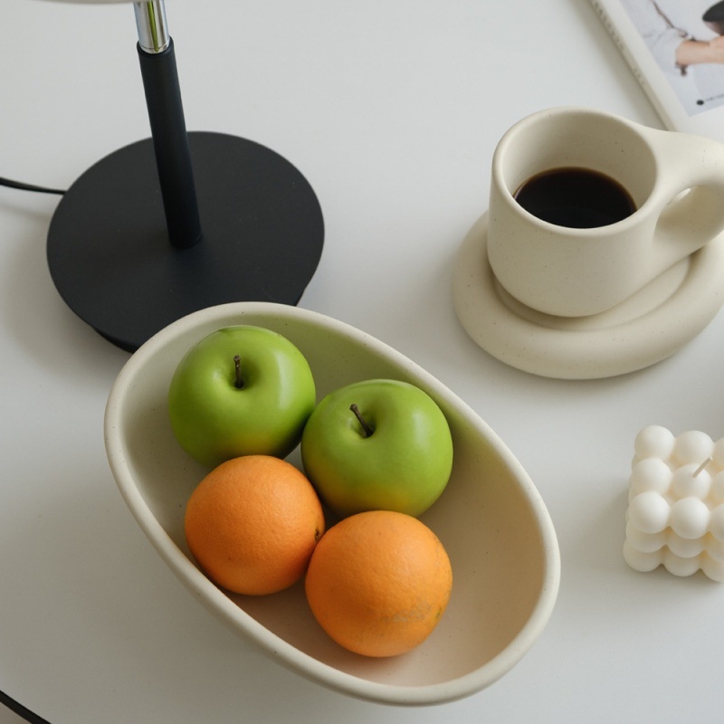 Keramički pladanj za voće s tri noge, skandinavski stil, dekorativni tanjur za dnevnu sobu