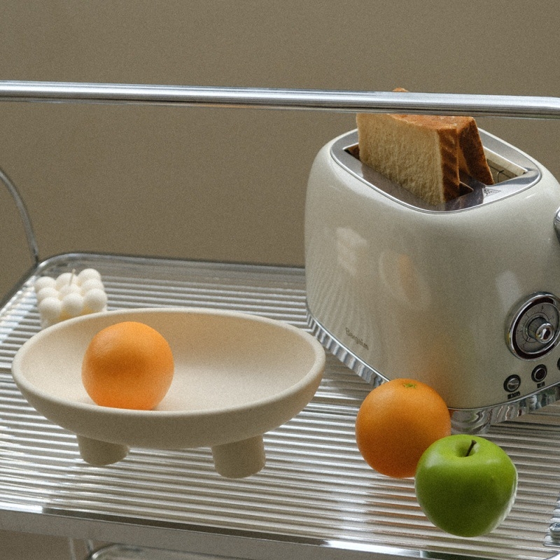 Keramički pladanj za voće s tri noge, skandinavski stil, dekorativni tanjur za dnevnu sobu