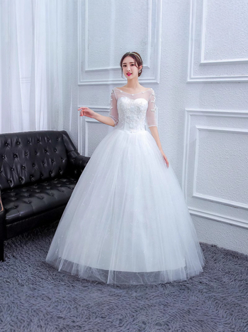 Egy vállú menyasszonyi ruha, hálószövet, 100% poliészter, hosszú szoknya, téli 2025