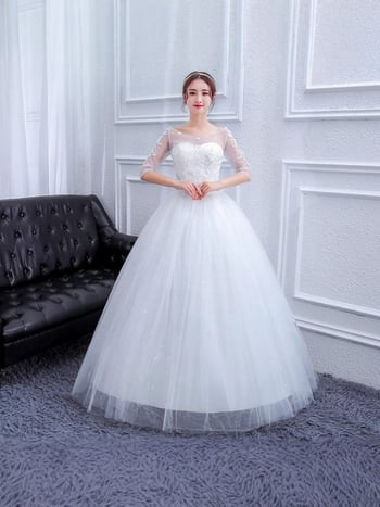 Egy vállú menyasszonyi ruha, hálószövet, 100% poliészter, hosszú szoknya, téli 2025