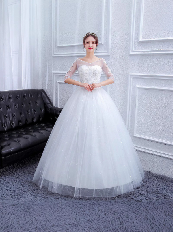 Egy vállú menyasszonyi ruha, hálószövet, 100% poliészter, hosszú szoknya, téli 2025