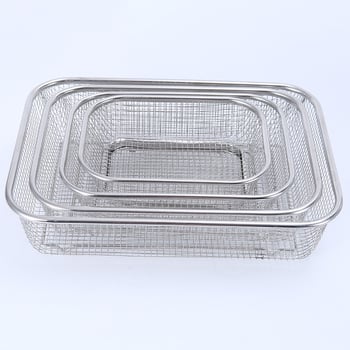 Rozsdamentes acélból készült négyszögletes leeresztő kosár gyümölcsöknek – Calendar Song, Egyszerű stílus