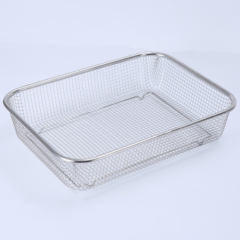 Rozsdamentes acélból készült négyszögletes leeresztő kosár gyümölcsöknek – Calendar Song, Egyszerű stílus