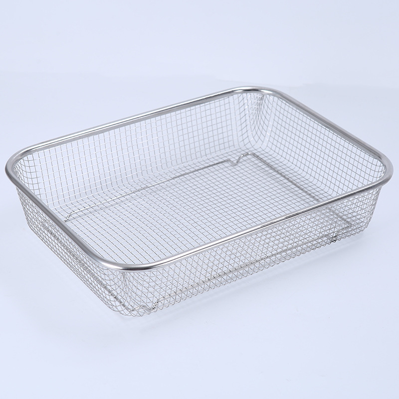 Rozsdamentes acélból készült négyszögletes leeresztő kosár gyümölcsöknek – Calendar Song, Egyszerű stílus