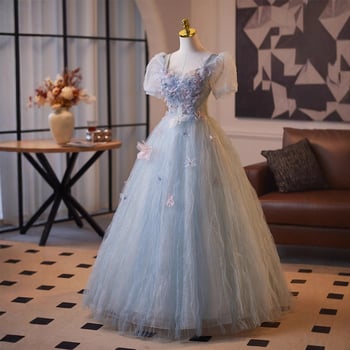 Estélyi ruha hercegnő-stílusú, magas derék, hosszú szoknya, hercegnő ujjak, poliészter 30-50% tartalom