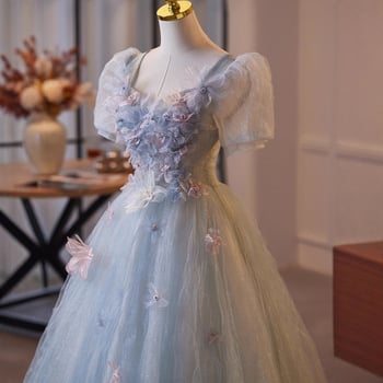 Estélyi ruha hercegnő-stílusú, magas derék, hosszú szoknya, hercegnő ujjak, poliészter 30-50% tartalom