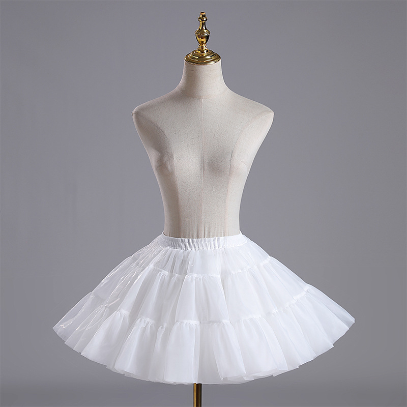 Fustă Lolita din chiffon cu dantelă, tul scurt, adult, Vară 2024