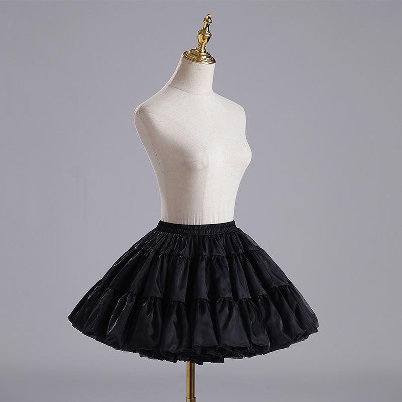 Fustă Lolita din chiffon cu dantelă, tul scurt, adult, Vară 2024