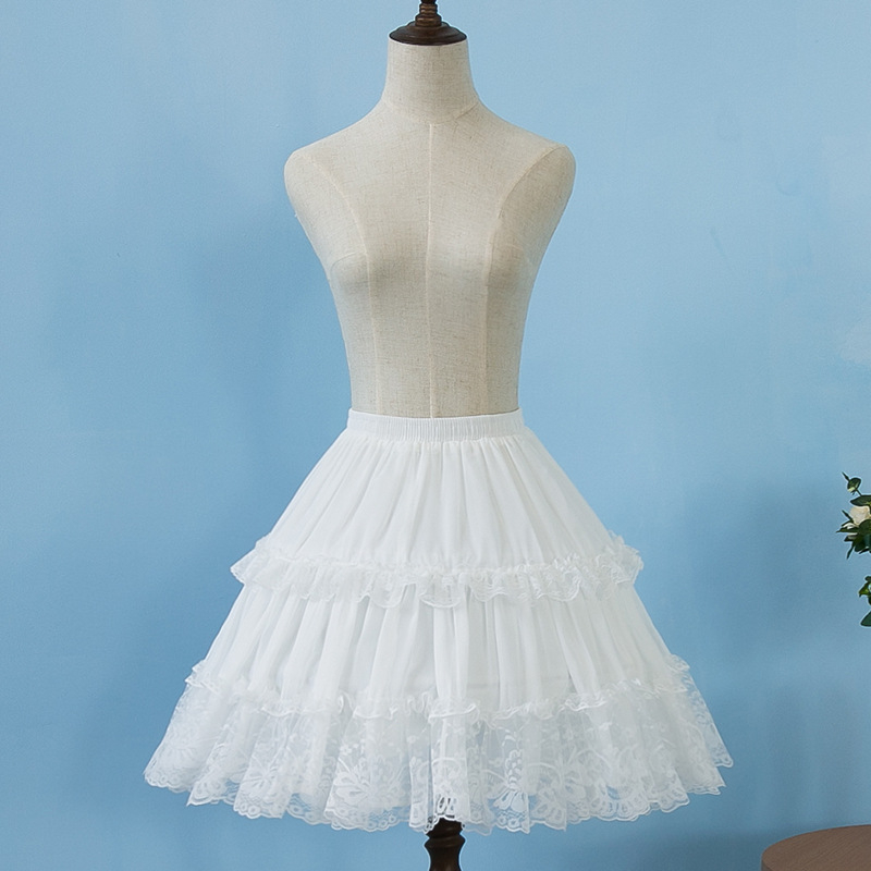 Petticoat Lolita cosplay cu armături din oțel duble, susținere cu os fishbone, volum reglabil, țesătură poliester