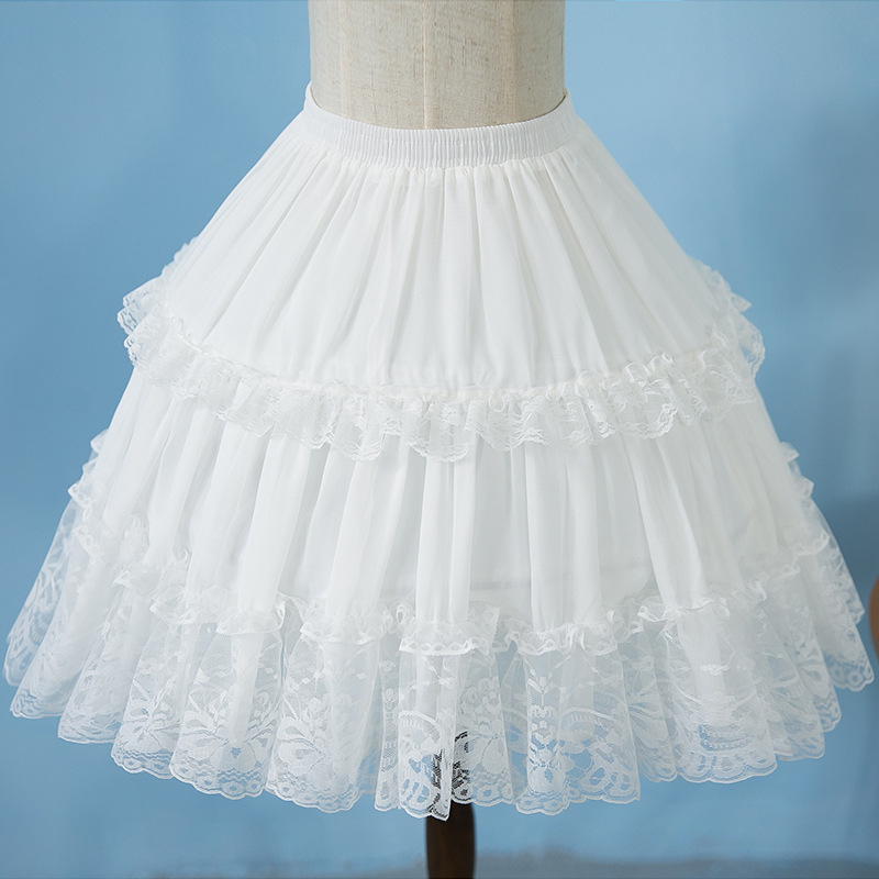 Petticoat Lolita cosplay cu armături din oțel duble, susținere cu os fishbone, volum reglabil, țesătură poliester