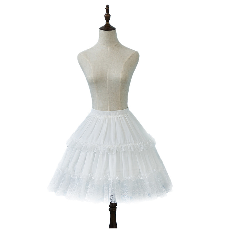 Petticoat Lolita cosplay cu armături din oțel duble, susținere cu os fishbone, volum reglabil, țesătură poliester