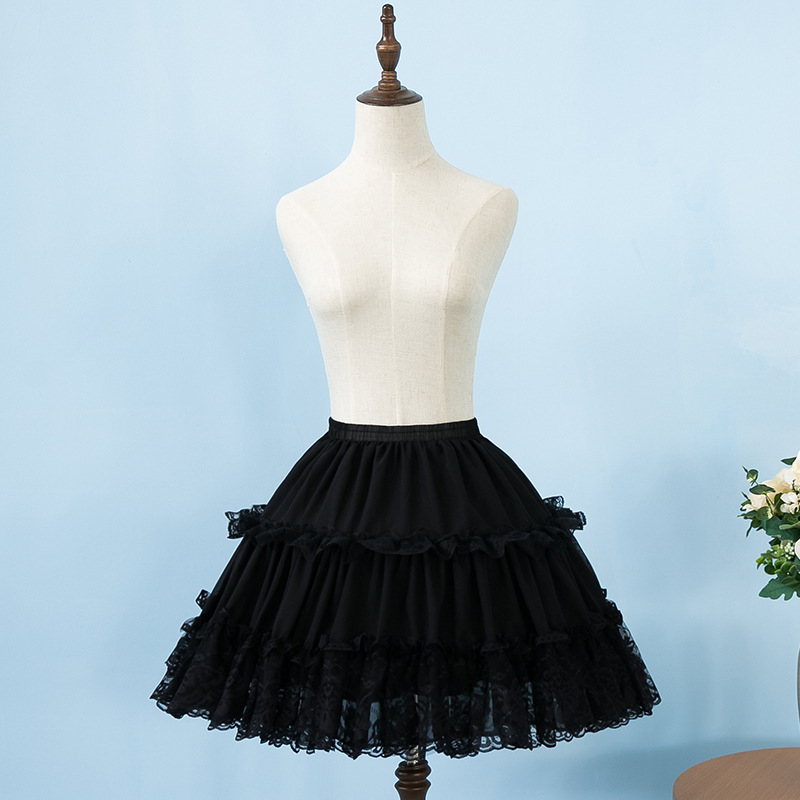 Petticoat Lolita cosplay cu armături din oțel duble, susținere cu os fishbone, volum reglabil, țesătură poliester