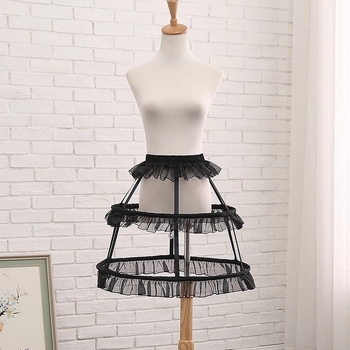 Corset Petticoat with Birdcage Design, Hollow Corset for Cosplay, Adjustable Fishbone, Bustle Style: Single Steel Ring, Everyday Puffy Skirt, Half-Length Petticoat with Large Hem — Summer 2025