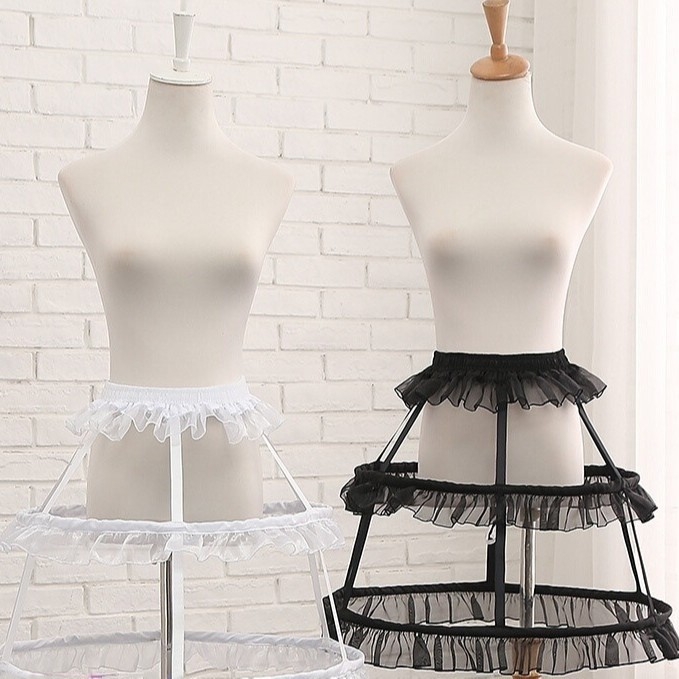 Corset Petticoat with Birdcage Design, Hollow Corset for Cosplay, Adjustable Fishbone, Bustle Style: Single Steel Ring, Everyday Puffy Skirt, Half-Length Petticoat with Large Hem — Summer 2025