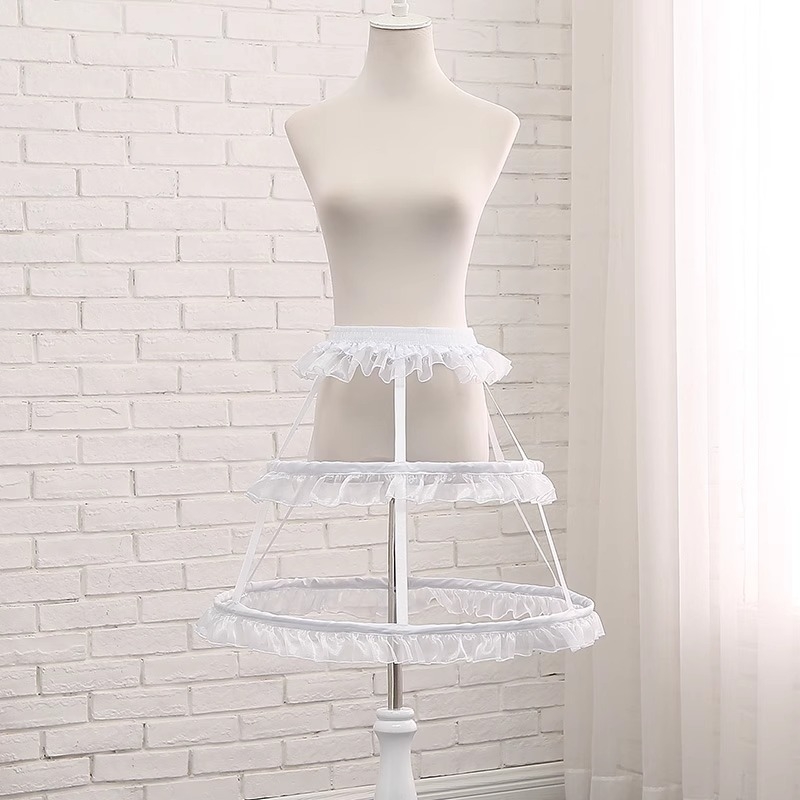 Corset Petticoat with Birdcage Design, Hollow Corset for Cosplay, Adjustable Fishbone, Bustle Style: Single Steel Ring, Everyday Puffy Skirt, Half-Length Petticoat with Large Hem — Summer 2025