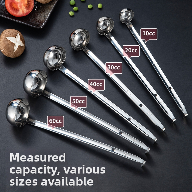 Daudzfunkcionāla unču mērinstrumenta karote, no 304 nerūsējošā tērauda, ar āķīti, piemērota piena tējas un kafijas pupiņām