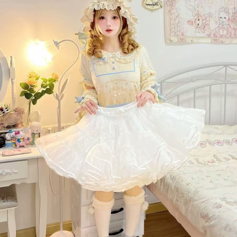 Lolita fustă cu siluetă pufoasă; brand Happy jiangnan; articole disponibile; adulți; toamnă 2024