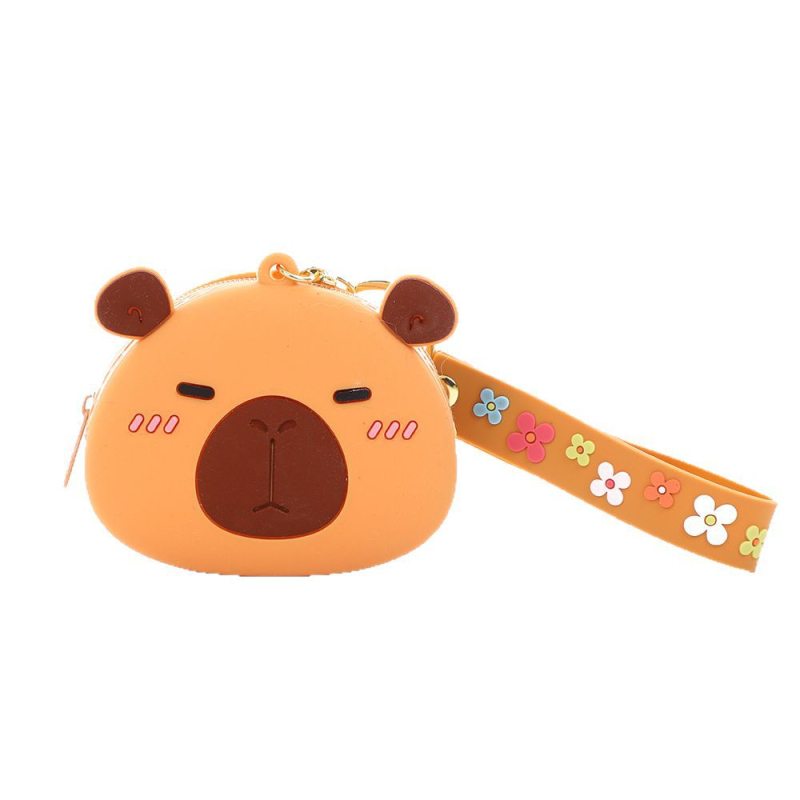 Silikonski novčanik za kovanice s kapibara i anime uzorkom, unisex, vodootporan