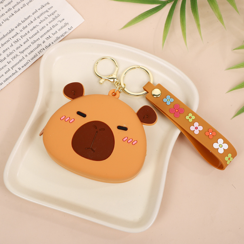 Silikonski novčanik za kovanice s kapibara i anime uzorkom, unisex, vodootporan