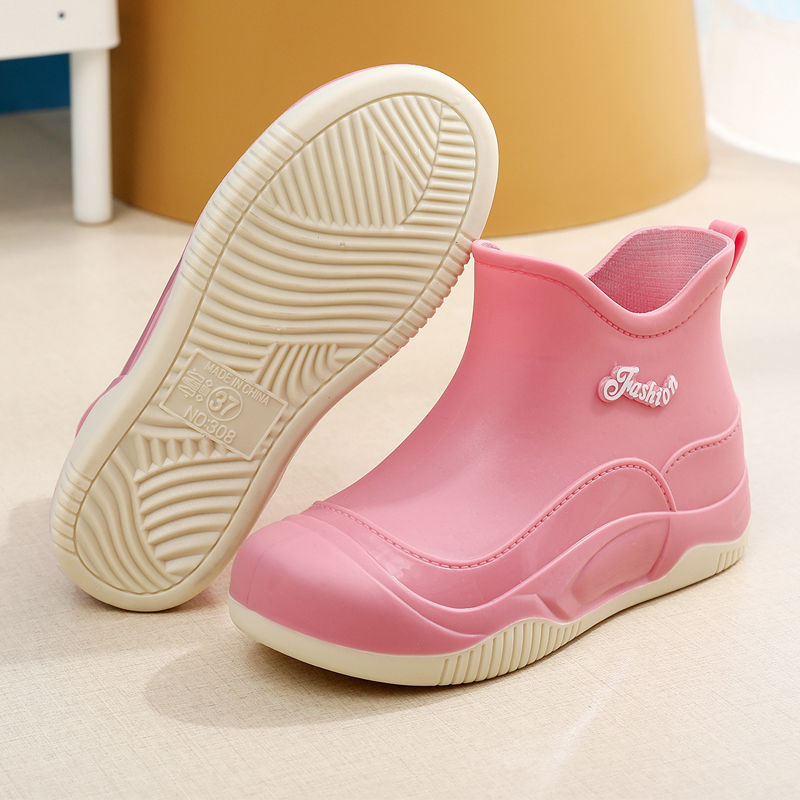 Cizme de ploaie pentru femei din PVC, gambă joasă, antiderapante, impermeabile, rezistente la abraziune, talpă moale