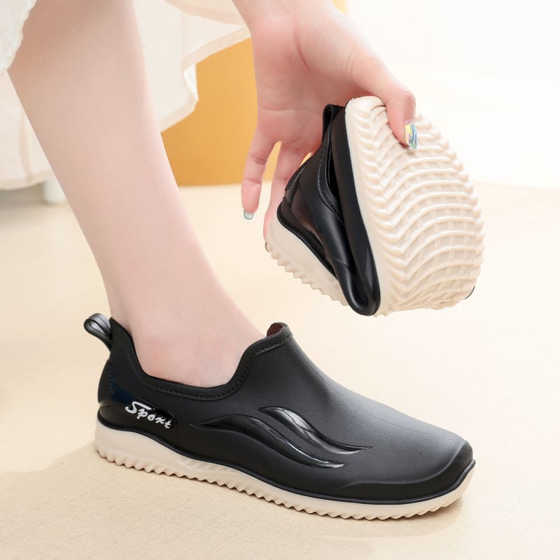 Cizme de ploaie pentru femei din PVC, gambă joasă, antiderapante, impermeabile, rezistente la abraziune, talpă moale