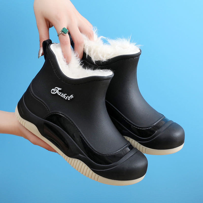 Cizme de ploaie pentru femei din PVC, gambă joasă, antiderapante, impermeabile, rezistente la abraziune, talpă moale