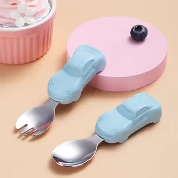 Set de linguri pentru bebeluși – din paie de grâu și oțel inox, potrivit pentru copii, stil proaspăt și drăguț