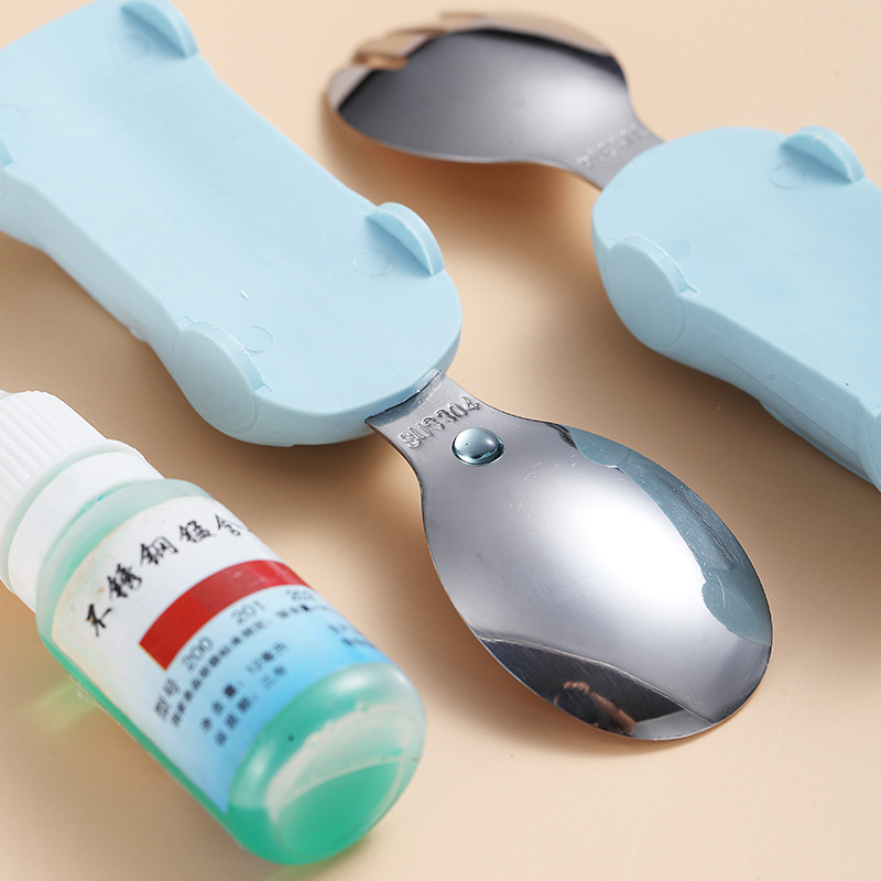 Set de linguri pentru bebeluși – din paie de grâu și oțel inox, potrivit pentru copii, stil proaspăt și drăguț