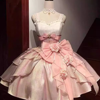 Rochie Lolita, stil Jsk, A-line, fără mâneci, decolteu în V