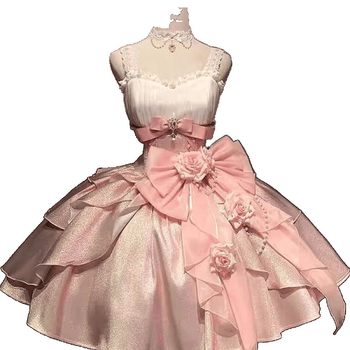 Rochie Lolita, stil Jsk, A-line, fără mâneci, decolteu în V