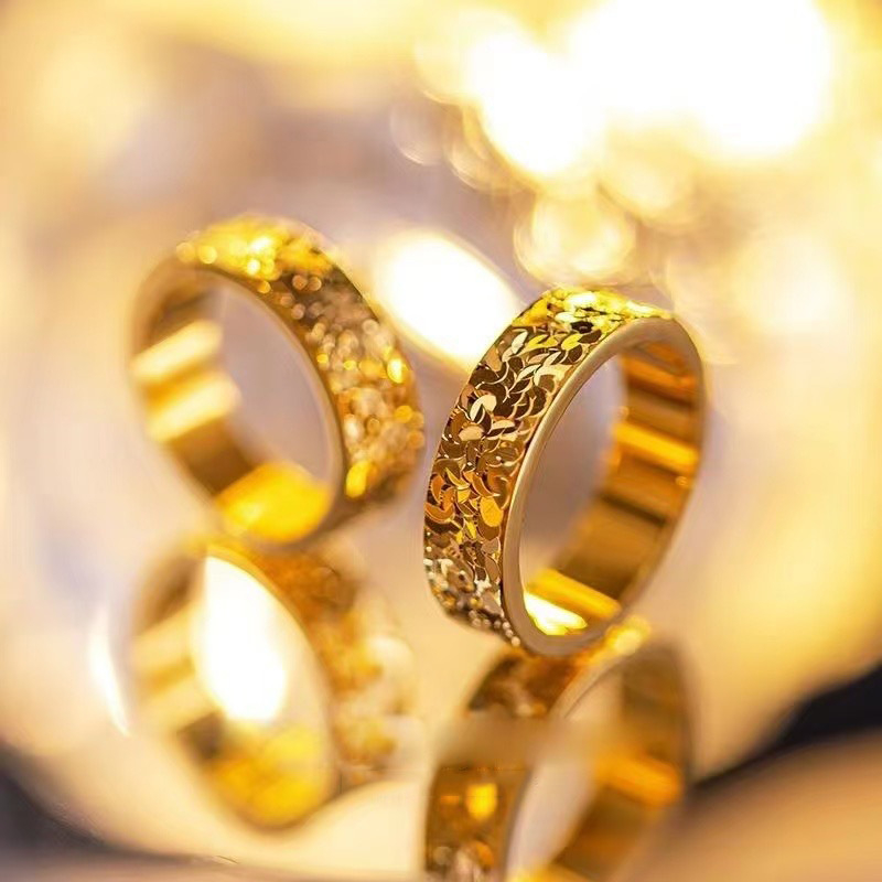 Inel din oțel de titan, bandă circulară simplă, brand Double Red Jubilee, fabricat prin metodă străveche, inspirat de stil japano-coreean, proaspăt și dulce.