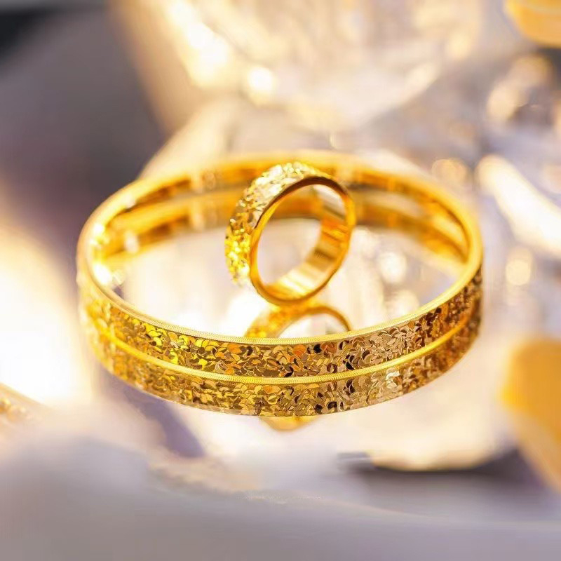 Inel din oțel de titan, bandă circulară simplă, brand Double Red Jubilee, fabricat prin metodă străveche, inspirat de stil japano-coreean, proaspăt și dulce.