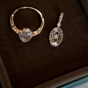 Inel din cupru cu design floral, deschis, electroplatat pentru femei