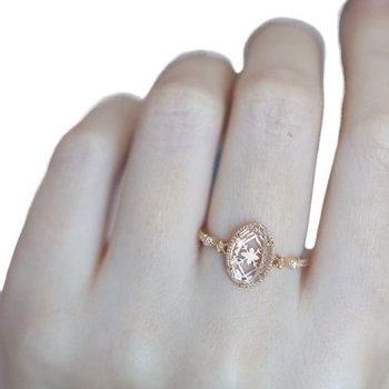 Inel din cupru cu design floral, deschis, electroplatat pentru femei