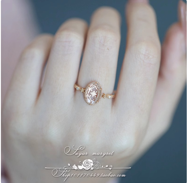 Inel din cupru cu design floral, deschis, electroplatat pentru femei