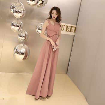 Rochie de seară elegantă pentru femei, cu talie înaltă, lungă, mâneci 3/4, poliester 70–80%.