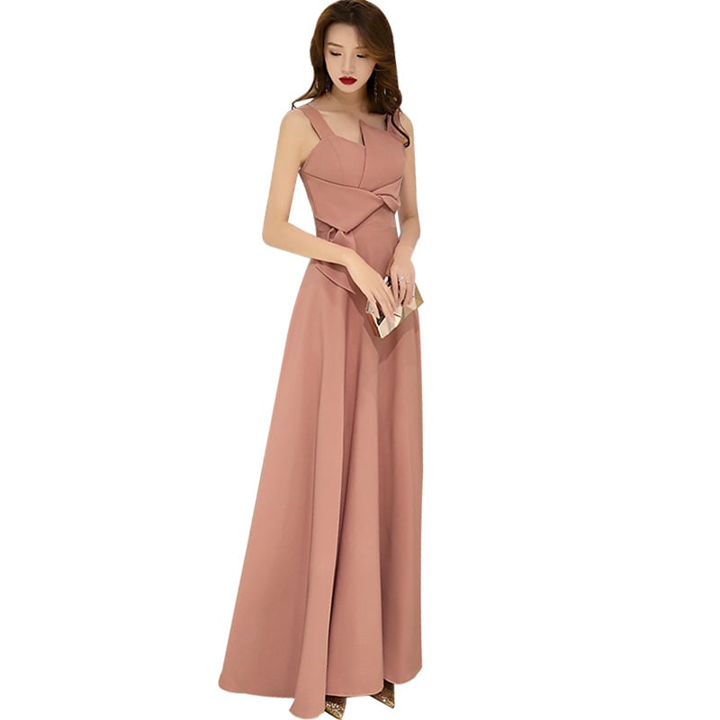 Rochie de seară elegantă pentru femei, cu talie înaltă, lungă, mâneci 3/4, poliester 70–80%.