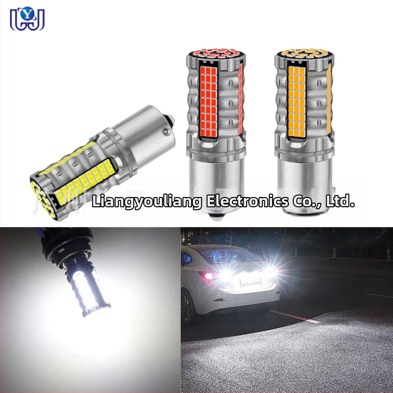 Automobilinis LED posūkio žibintas 1156/1157, 1206 SMD, 850 lm, 6500K, 8.7W, platus įtampos diapazonas 12-48V, skirtas posūkio signalui, stabdymui ir atbulinei šviesai