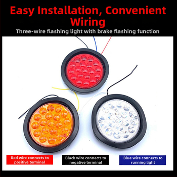 Lempos surinkimas puspriekabos galinei šviesai, 24V, apskritas, stabdžio šviesa, posūkio signalas, atbulinė šviesa