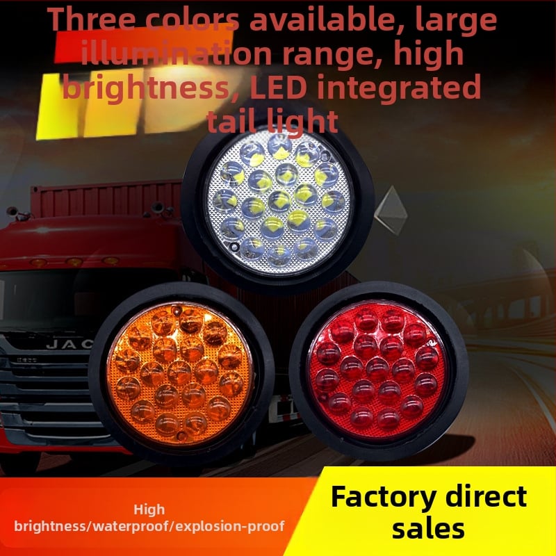 Lempos surinkimas puspriekabos galinei šviesai, 24V, apskritas, stabdžio šviesa, posūkio signalas, atbulinė šviesa