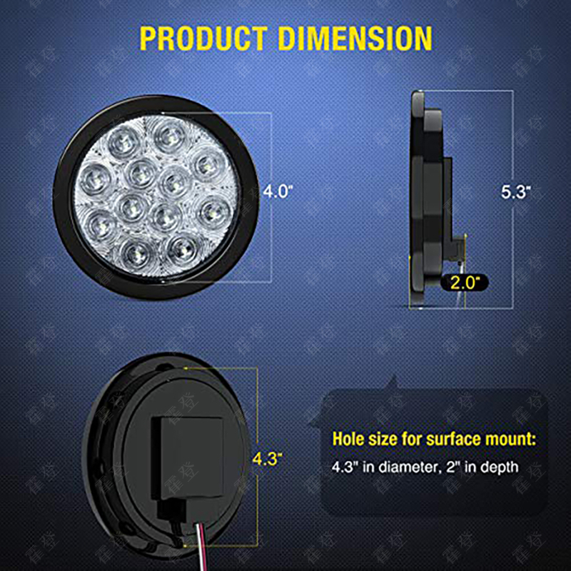 LED stražnje svjetlo za kamione — model 432, 12V, materijal: 304 nehrđajući čelik/PMMA, pogodno za kamione, prikolice i autobuse