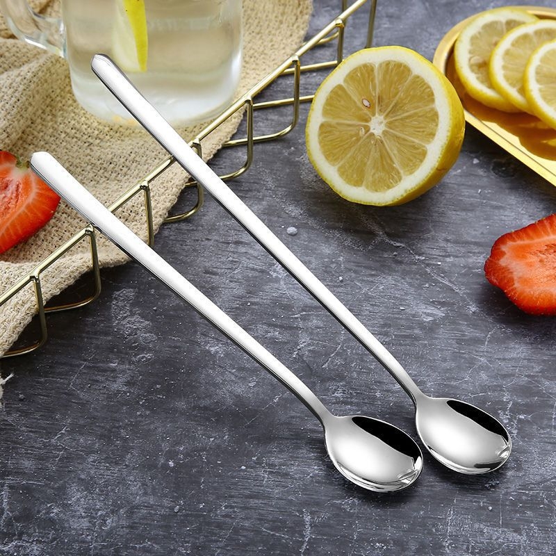 Lingură de amestec din oțel inoxidabil cu mâner lung, pentru bar și cafea, finisaj oglindă, posibilitatea personalizării cu logo